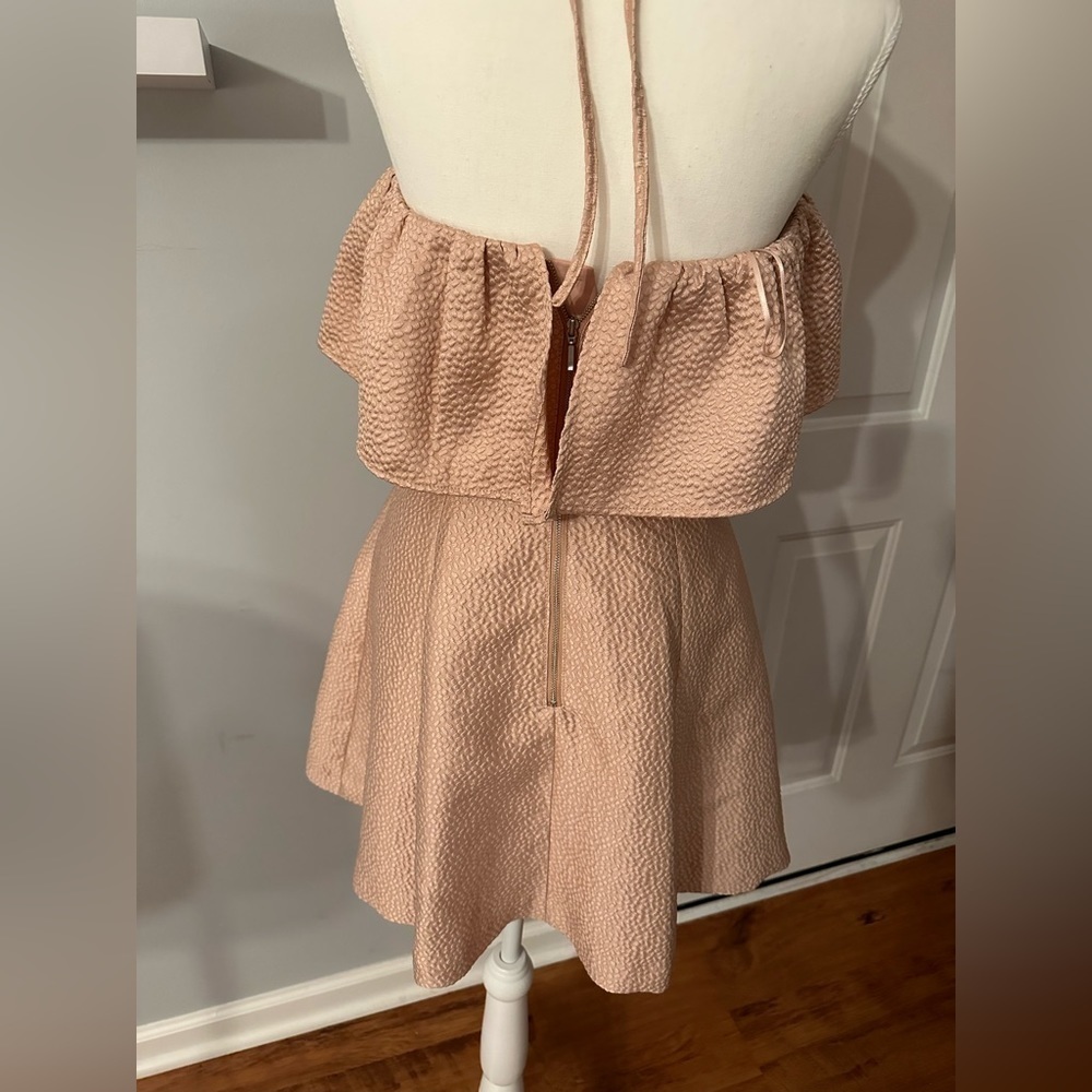 Nwot Keepsake The Label Peach Pebble Tie Neck Dress - Size Xs Sku:308 View 6